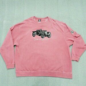 Ahead Sweatshirt Men 2XL Pink Club Of Detroit Old Fashion Car Patch Cotton Blend